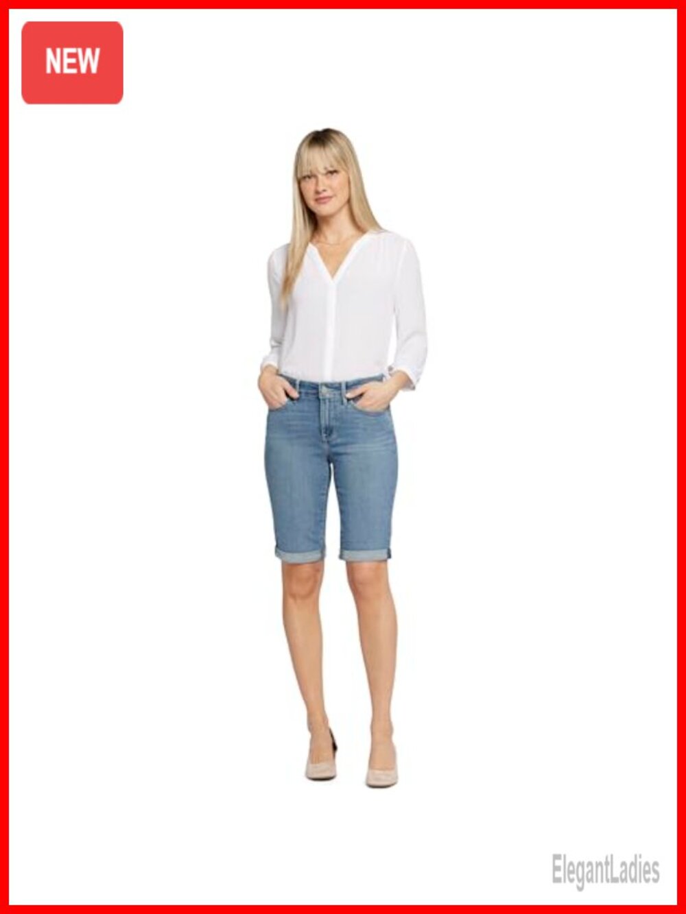 NYDJ Denim Shorts with Roll Cuffs - Lift Tuck Technology